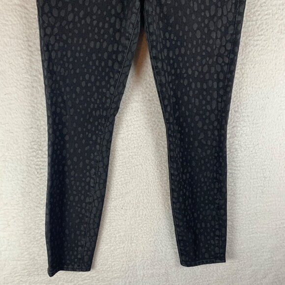 Good American Good Legs Crop Skinny Jeans Black Leopard Print Size 4 / 27 9035‎ - Picture 3 of 13